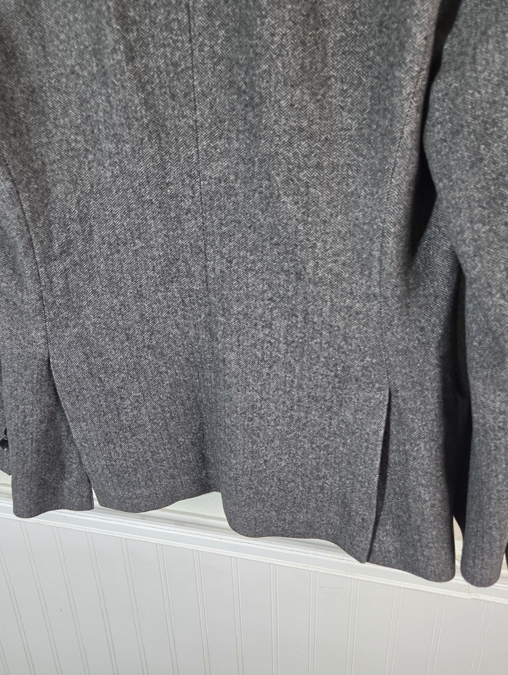 Theory Men’s 38 Gray Herringbone Wool Cashmere Blend Blazer Sport Coat Jacket - Picture 8 of 12